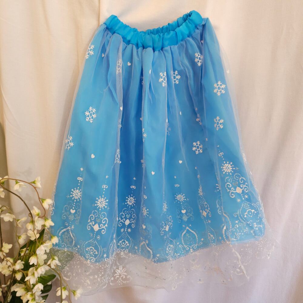 Princess Dresses Blue Snowflake Tulle Skirt Girls Ice Queen Costume Dress Up